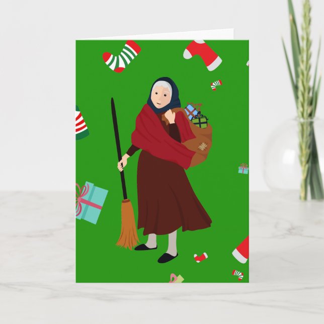 Tarjeta Festiva navidades bruja Befana (Anverso)
