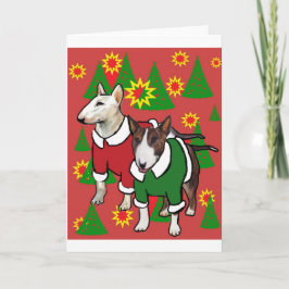 Tarjeta Festiva Navidades bull terrier