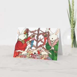 Tarjeta Festiva Navidades Bunny Family