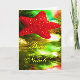 Tarjeta Festiva Navidades Buon Natale Navidades Rojos Estrella I