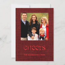 Navidades Burgundy Burlap Snowflakes Family Photo