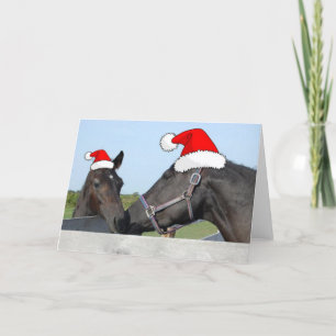 Tarjeta Festiva Navidades Caballo y Pony