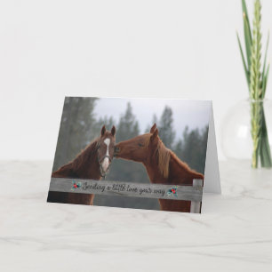 Tarjeta Festiva Navidades Caballos mandando un poco de amor a tu m