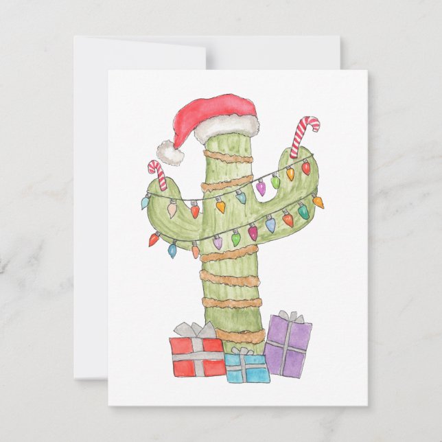 Tarjeta Festiva Navidades Cactus (Anverso)