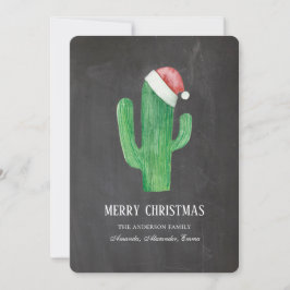Tarjeta Festiva Navidades cactus. Año Nuevo. Chalkboard cacti