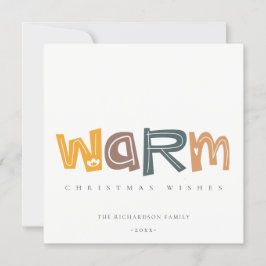 Tarjeta Festiva Navidades cálidos con texto gris amarillo escandal