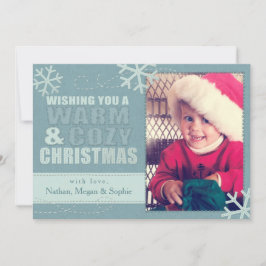 Tarjeta Festiva Navidades cálidos y acogedores Personalizado Faux 