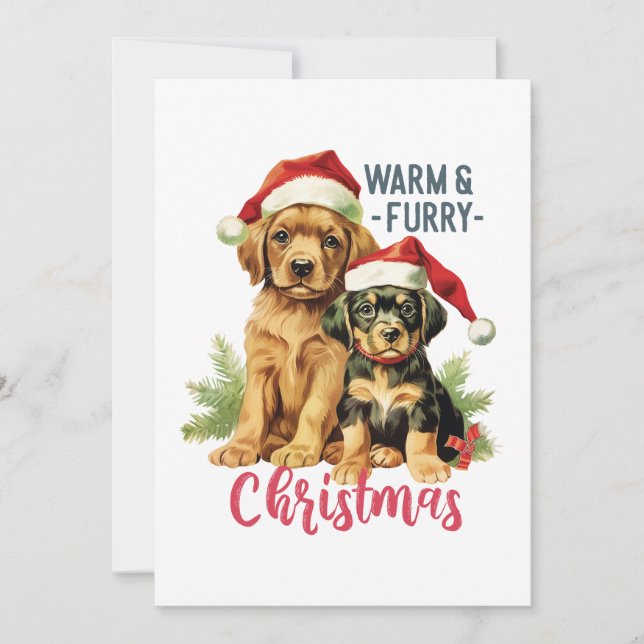 Tarjeta Festiva Navidades Cálidos y Muertos 2023 Mascotas de perro (Anverso)