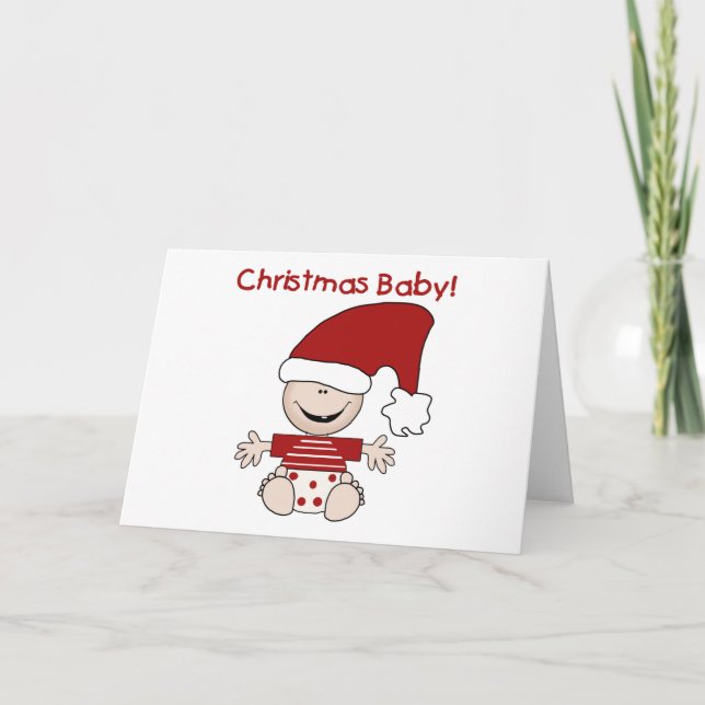 Tarjeta Festiva Navidades Camisetas y Regalos para bebés (Anverso)