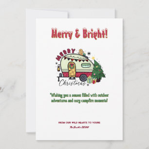 Tarjeta Festiva Navidades Camper Home Camping Aventura al aire lib