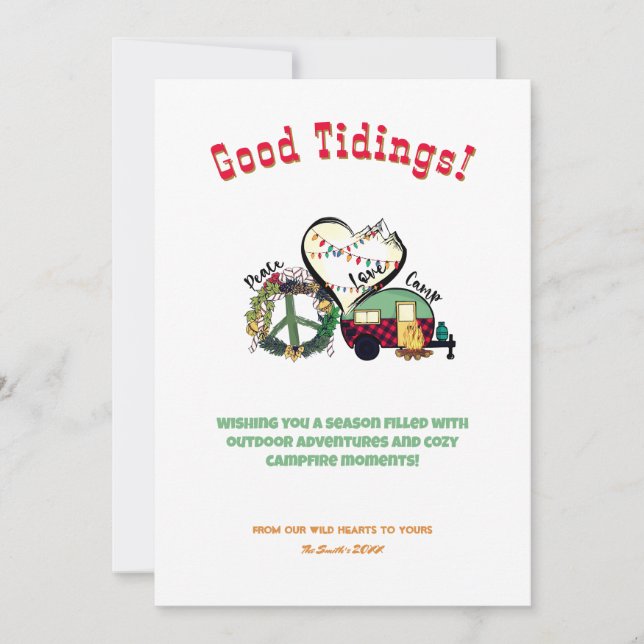 Tarjeta Festiva Navidades Camper Trailer Camping Aventura Al Aire  (Anverso)