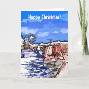 TARJETA FESTIVA NAVIDADES CANAL BOATS