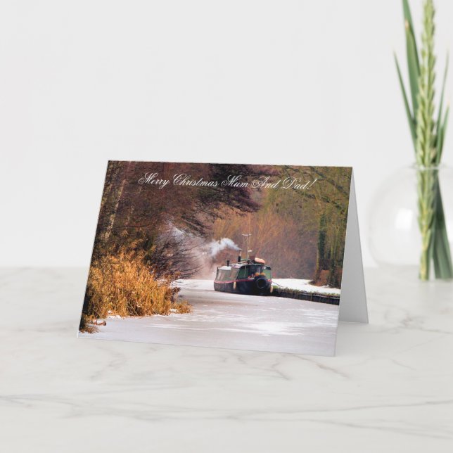 TARJETA FESTIVA NAVIDADES CANAL BOATS (Anverso)