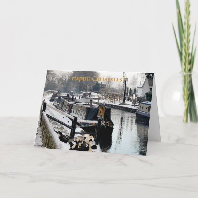 TARJETA FESTIVA NAVIDADES CANAL BOATS (Anverso)
