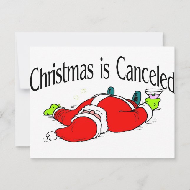 Tarjeta Festiva Navidades cancelados Borracho Santa (Anverso)