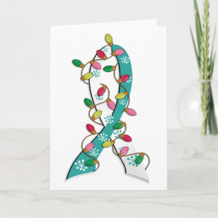 Tarjeta Festiva Navidades Cáncer Cérvico Iluminan Cinta