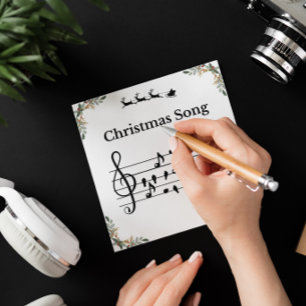 Tarjeta Festiva Navidades Canción Santa Cerámica Ornamento