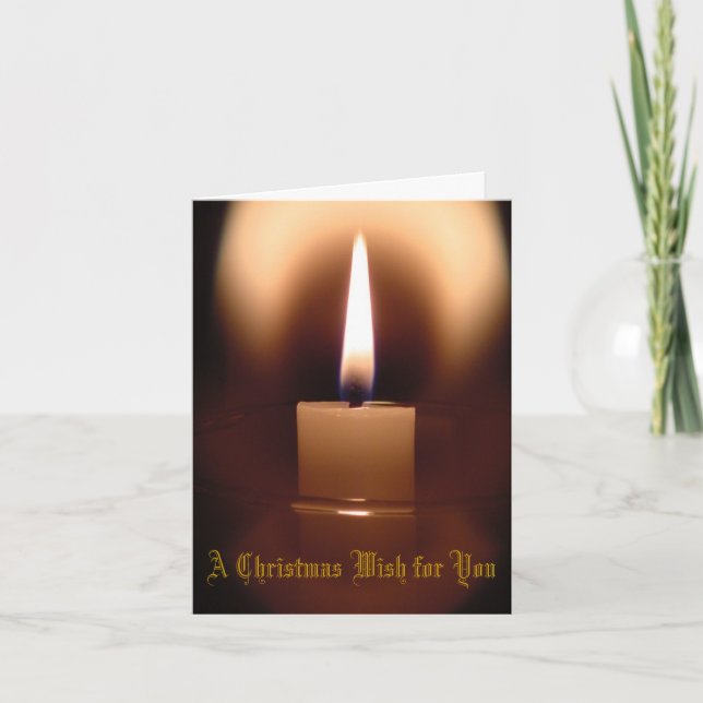 Tarjeta Festiva Navidades Candle Glow (Anverso)