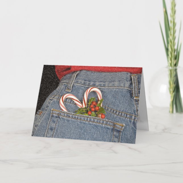 Tarjeta Festiva Navidades Candy Cane Heart (Anverso)