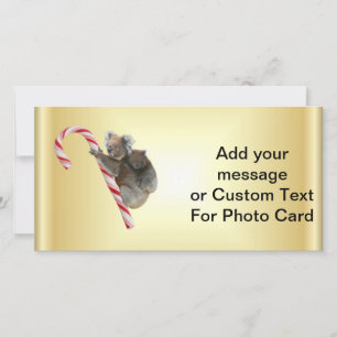 Tarjeta Festiva Navidades Candy Cane Koalas