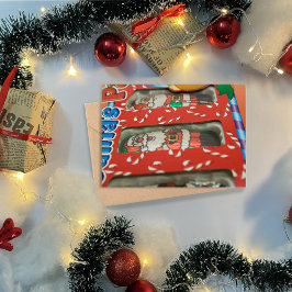 Tarjeta Festiva Navidades Candy Santa Claus