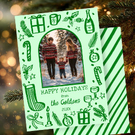 Tarjeta Festiva Navidades caprichosos adoran foto del arco Persona