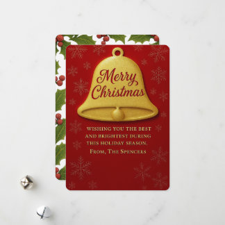 Tarjeta Festiva Navidades caprichosos Bell y Holly Photo