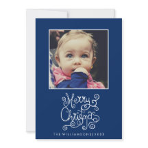 Navidades caprichosos caligrafía azul foto girator