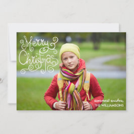 Tarjeta Festiva Navidades caprichosos caligrafía giran tu foto