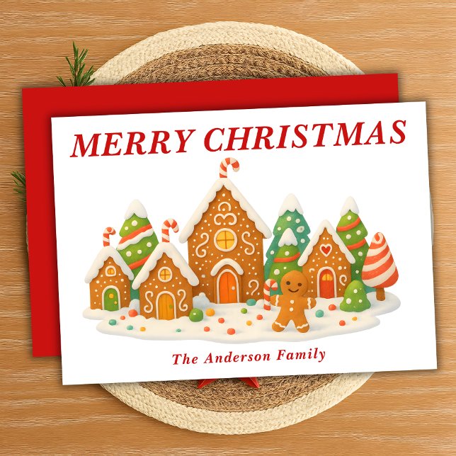 Tarjeta Festiva Navidades caprichosos de Gingerbread Village (Subido por el creador)