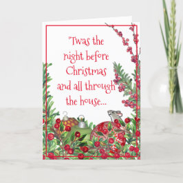 Tarjeta Festiva Navidades caprichosos de la familia Santa Mascotas