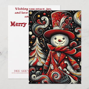 Tarjeta Festiva Navidades caprichosos de Snowman