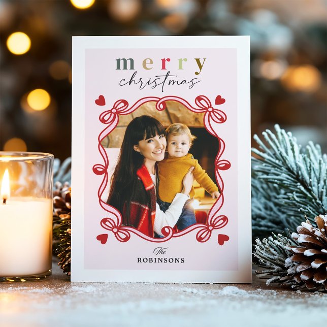 Tarjeta Festiva Navidades caprichosos disfrutan con la foto famili (Subido por el creador)