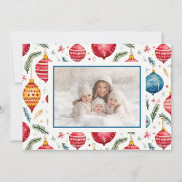 Tarjeta Festiva Navidades caprichosos, foto de ornamentos de época