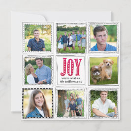 Tarjeta Festiva Navidades caprichosos garabatearon el Collage de f