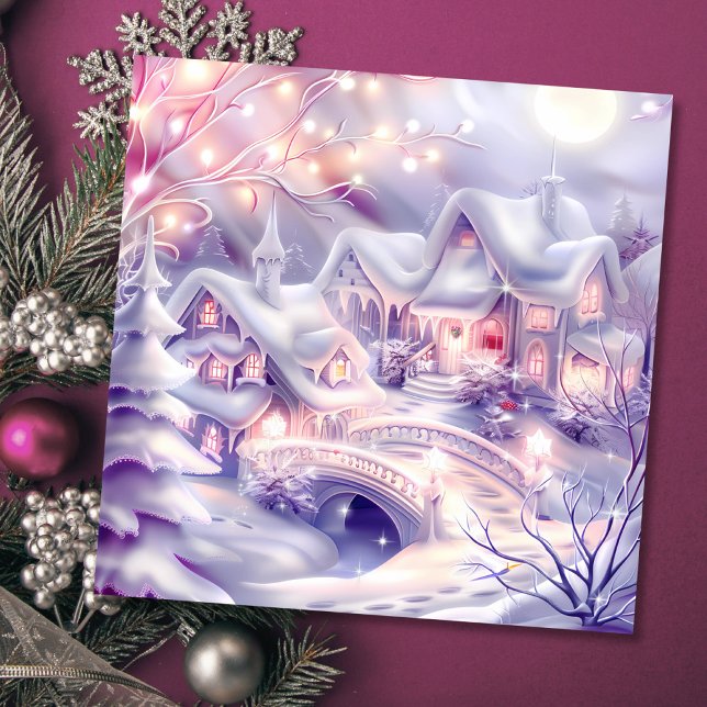 Tarjeta Festiva Navidades caprichosos Village Winter Wonderland (Subido por el creador)