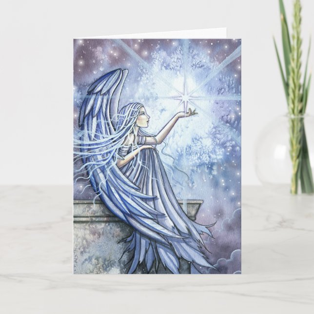 Tarjeta Festiva Navidades Card Angel y Star (Anverso)