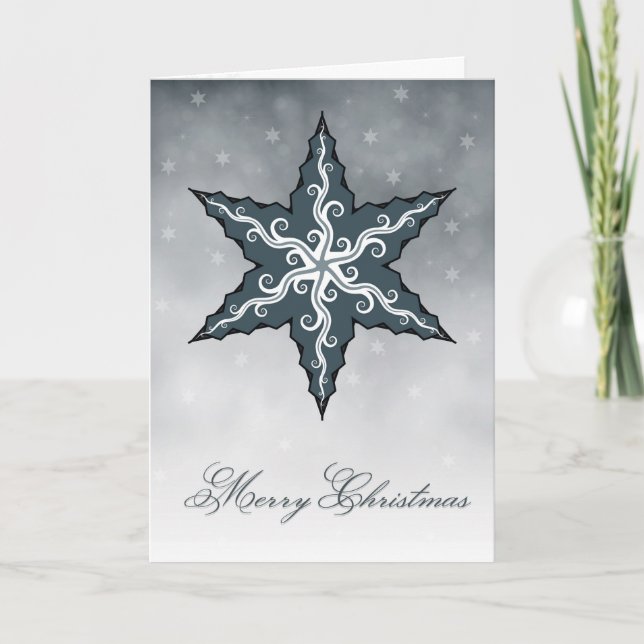 Tarjeta Festiva Navidades Card Blue Snow Flake (Anverso)