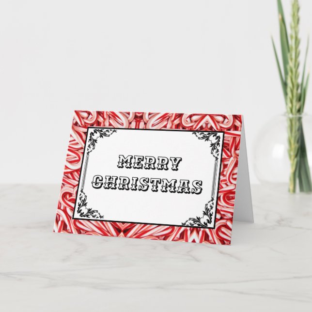Tarjeta Festiva Navidades Card Candy Canes (Anverso)