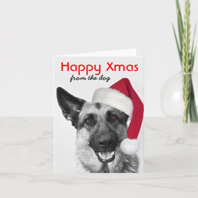 Tarjeta Festiva Navidades Card German Shepherd (Anverso)