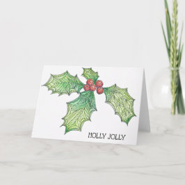 Tarjeta Festiva Navidades Card Holly Jolly