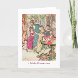 Tarjeta Festiva Navidades Card Vintage Charles Dickens Fiesta