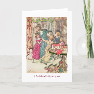 Tarjeta Festiva Navidades Card Vintage Charles Dickens Fiesta