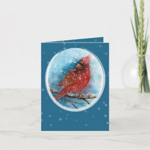 Tarjeta Festiva Navidades Cardenal Pensando en ti