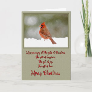 Tarjeta Festiva Navidades cardinales