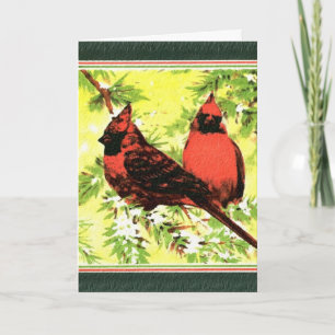 Tarjeta Festiva Navidades cardinales