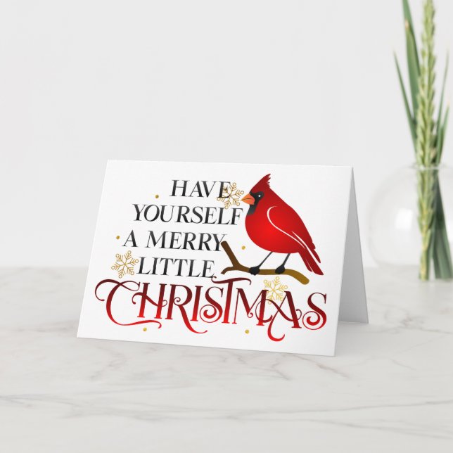 Tarjeta Festiva Navidades cardinales (Anverso)