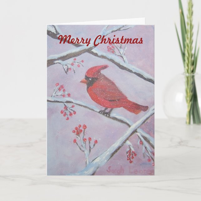 Tarjeta Festiva Navidades cardinales (Anverso)