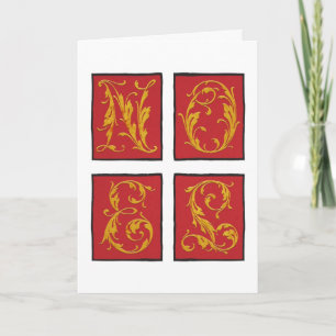 Tarjeta Festiva Navidades cargan NOEL en blanco