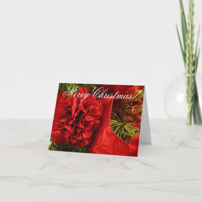 Tarjeta Festiva Navidades Carnations (Anverso)